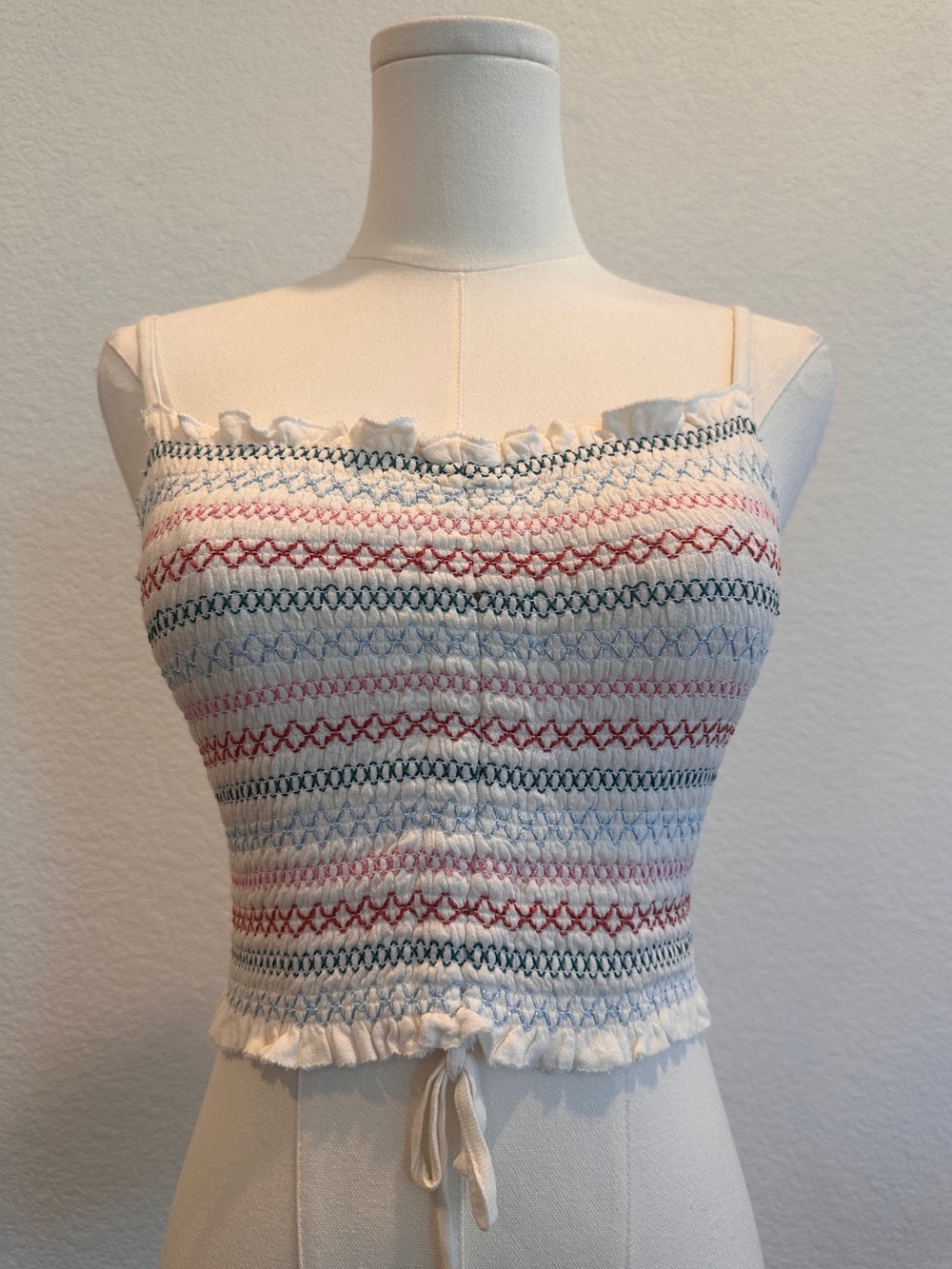 Urban Outfitters Smocked Embroidered Cami Tank | Small | Boho Festival